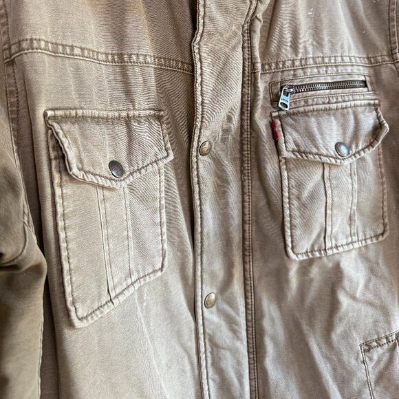 Levi's🤘🏽Canvas Trucker Jacket \\ Size L // Quilted Lining \\ Barn Coat Utility - Picture 9 of 12